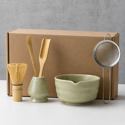 RoyaleGlow Japanese Matcha Tea Ceremony Set with Bowl, Whisk & Accessories