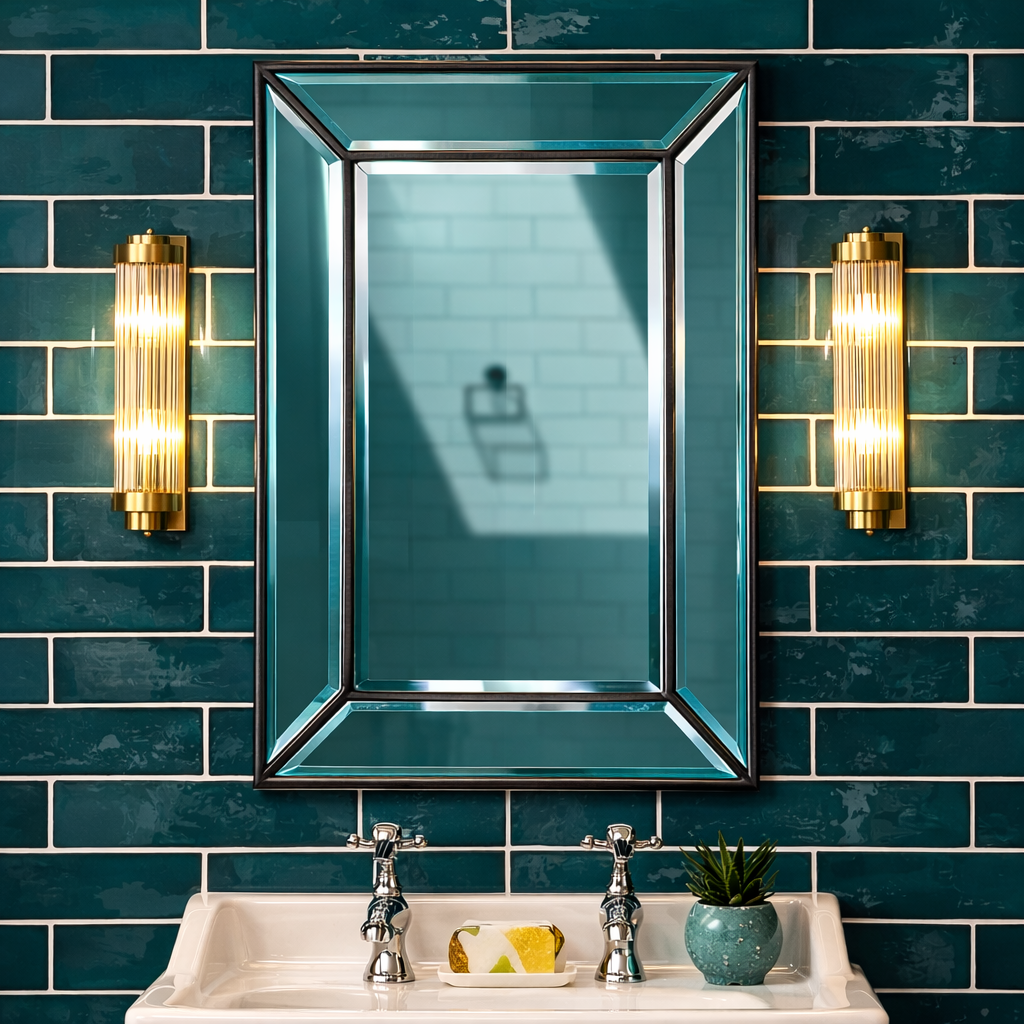 Royallure Art Deco Brass Wall Light Sconce for Bathroom and Living Room Illumination