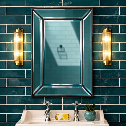 Royallure Art Deco Brass Wall Light Sconce for Bathroom and Living Room Illumination