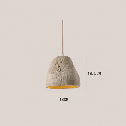 Royelux Japanese Wabi-Sabi Textured Resin Pendant Light – Artisan Hanging Ceiling Lamp