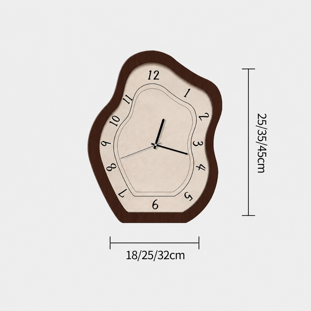 Royaleva Sculptural Wavy Wood Wall Clock, Silent Quartz Movement