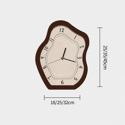 Royaleva Sculptural Wavy Wood Wall Clock, Silent Quartz Movement