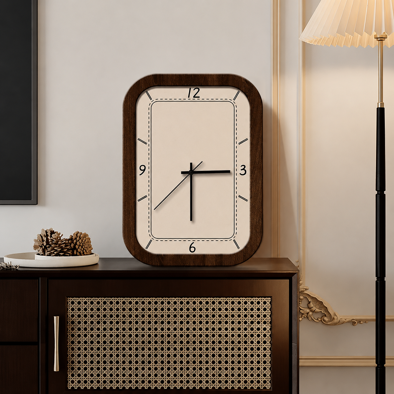 Royaleva Sculptural Wavy Wood Wall Clock, Silent Quartz Movement