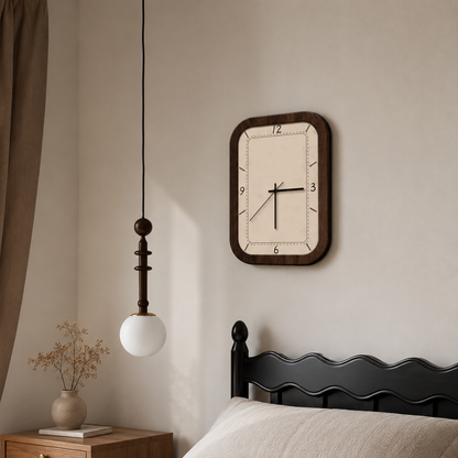 Royaleva Sculptural Wavy Wood Wall Clock, Silent Quartz Movement