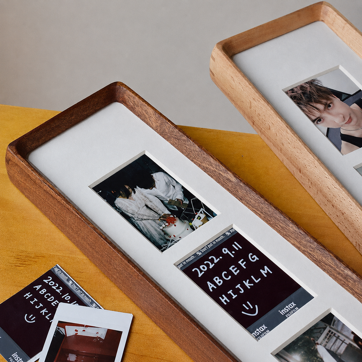 Lumora Modern Natural Wood Triple Photo Frame for Desk Display