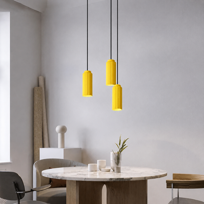 Royelux Fluted Matte White Pendant Light for Kitchen Island