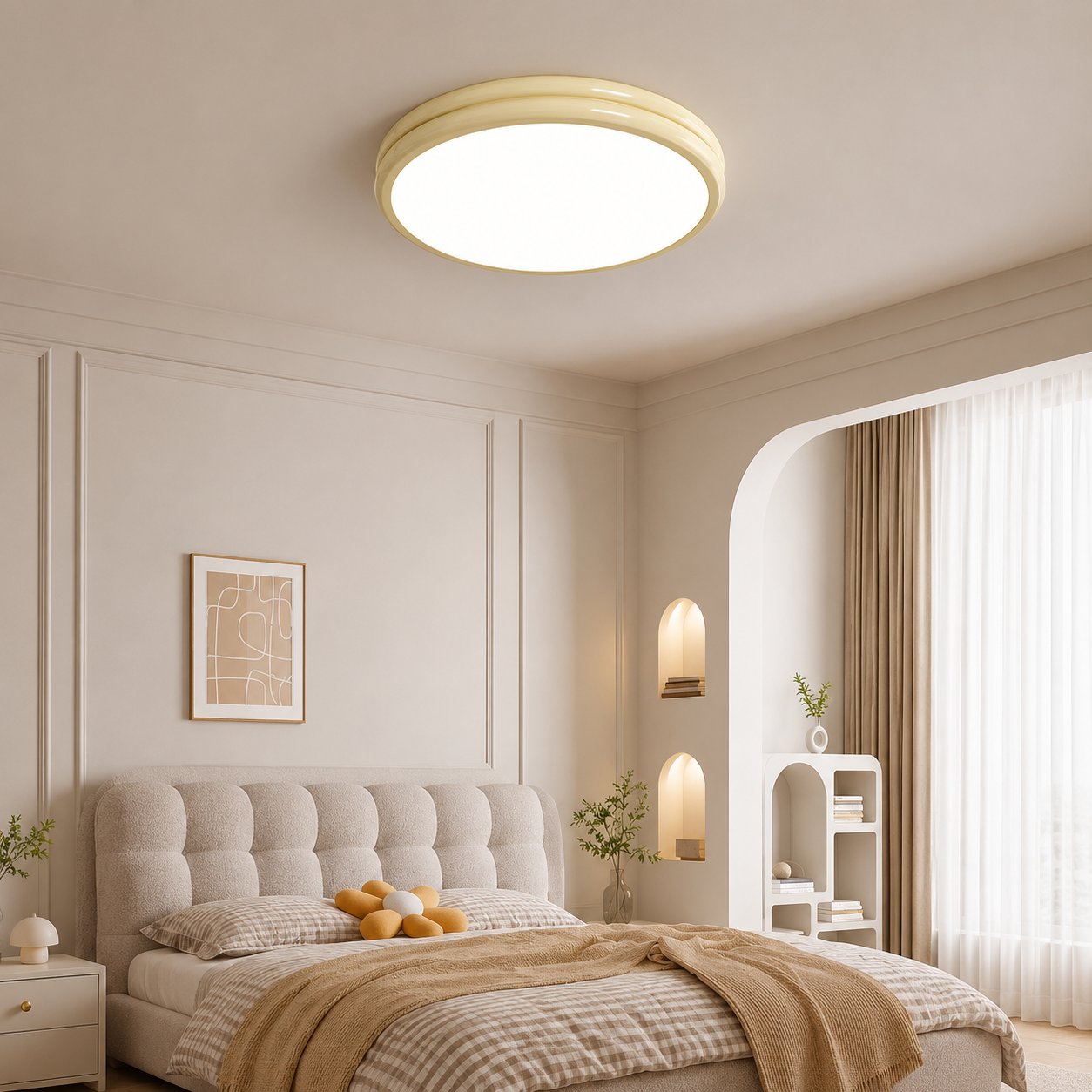 Royaleva Modern Round Double-Layered LED Flush Mount Ceiling Light