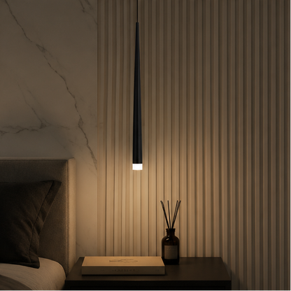 Royaleva Contemporary Brass Bedside Pendant Light, Warm White LED