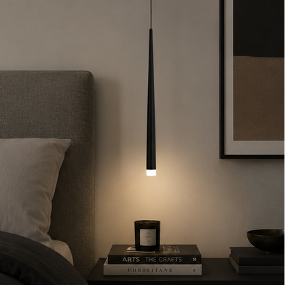 Royaleva Contemporary Brass Bedside Pendant Light, Warm White LED
