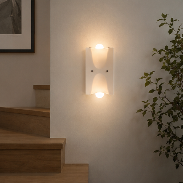 Royaleva Sculptural Resin Wall Sconce Up Down light with Ambient Glow