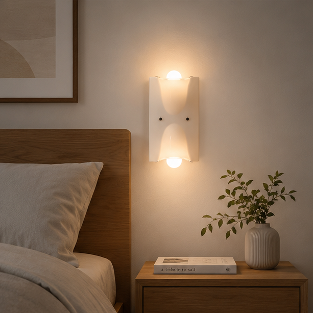 Royaleva Sculptural Resin Wall Sconce Up Down light with Ambient Glow