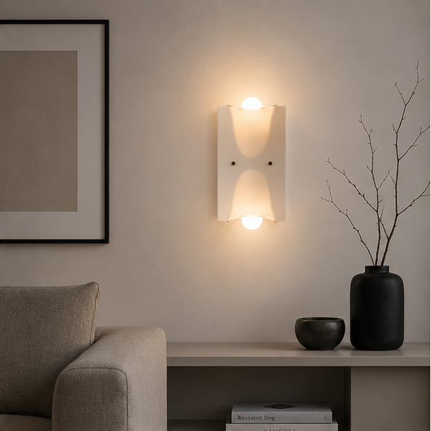 Royaleva Sculptural Resin Wall Sconce Up Down light with Ambient Glow