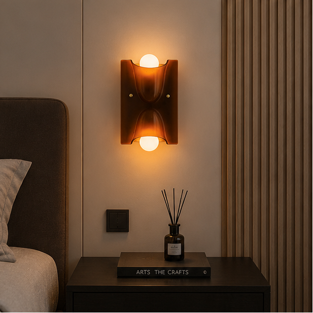 Royaleva Sculptural Resin Wall Sconce Up Down light with Ambient Glow
