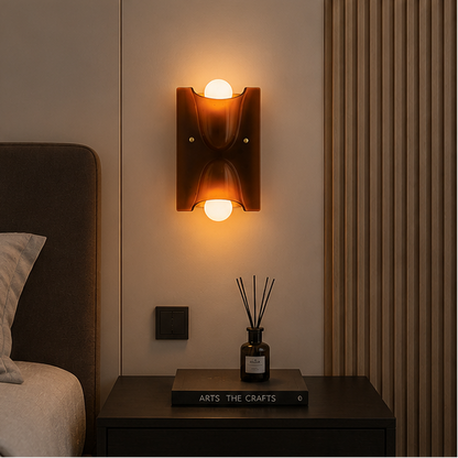 Royaleva Sculptural Resin Wall Sconce Up Down light with Ambient Glow