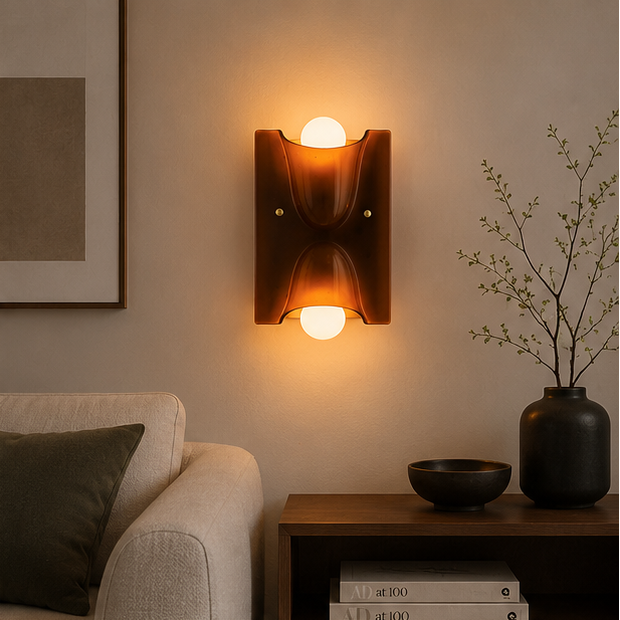 Royaleva Sculptural Resin Wall Sconce Up Down light with Ambient Glow