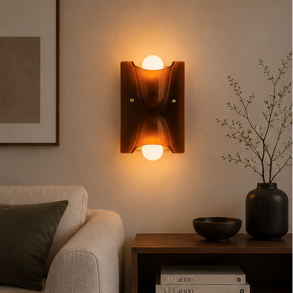 Royaleva Sculptural Resin Wall Sconce Up Down light with Ambient Glow