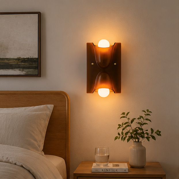 Royaleva Sculptural Resin Wall Sconce Up Down light with Ambient Glow