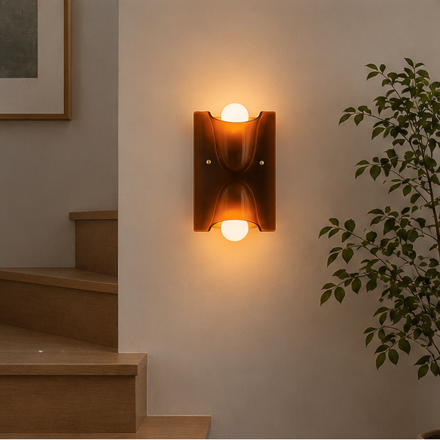 Royaleva Sculptural Resin Wall Sconce Up Down light with Ambient Glow