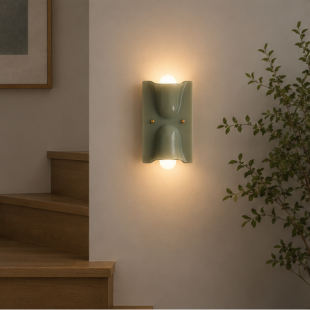 Royaleva Sculptural Resin Wall Sconce Up Down light with Ambient Glow