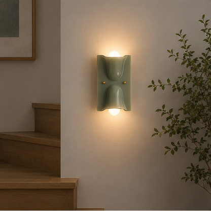 Royaleva Sculptural Resin Wall Sconce Up Down light with Ambient Glow