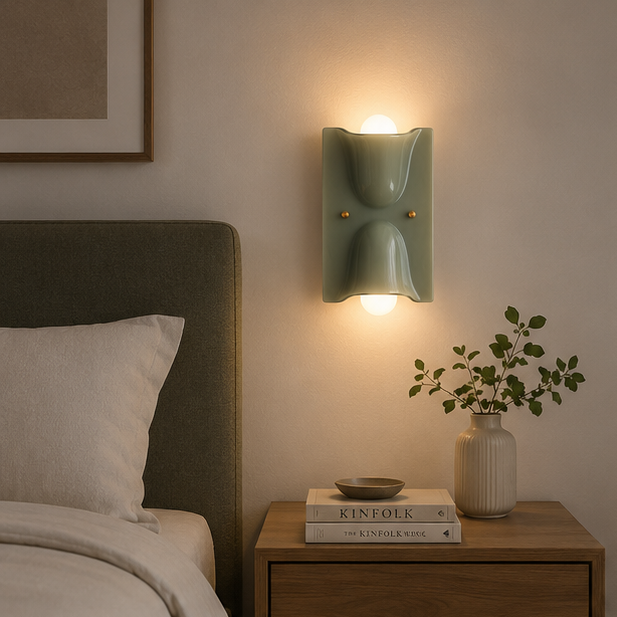 Royaleva Sculptural Resin Wall Sconce Up Down light with Ambient Glow