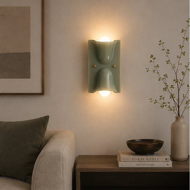 Royaleva Sculptural Resin Wall Sconce Up Down light with Ambient Glow