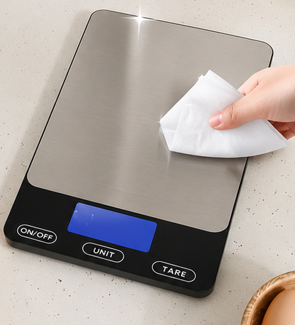 LuxRoyale Ultra-Slim Stainless Steel Digital Kitchen Scale for Precision Baking