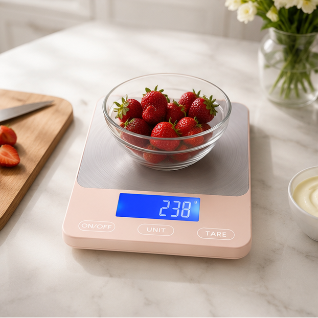 LuxRoyale Ultra-Slim Stainless Steel Digital Kitchen Scale for Precision Baking