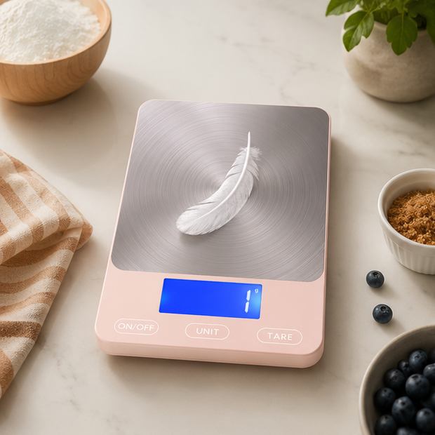 LuxRoyale Ultra-Slim Stainless Steel Digital Kitchen Scale for Precision Baking