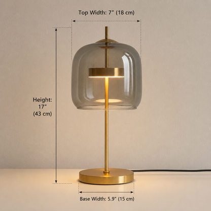 Royelux Gold Modern Stained Glass Table Lamp. Luxury Bedroom & Living Room.