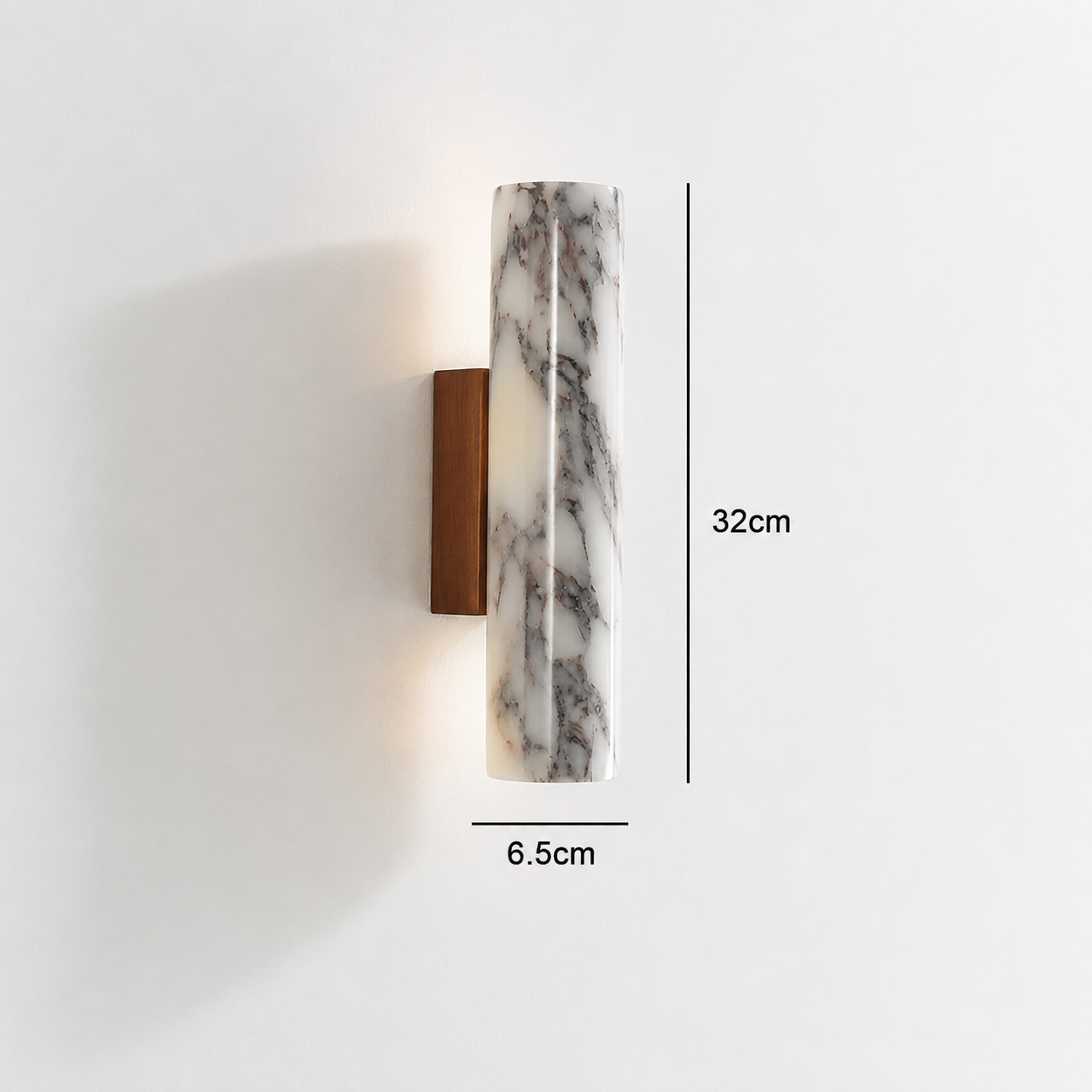 Royelux Marble & Aged Brass Wall Sconce | Modern Cloudstone 2-Light G9 Fixture