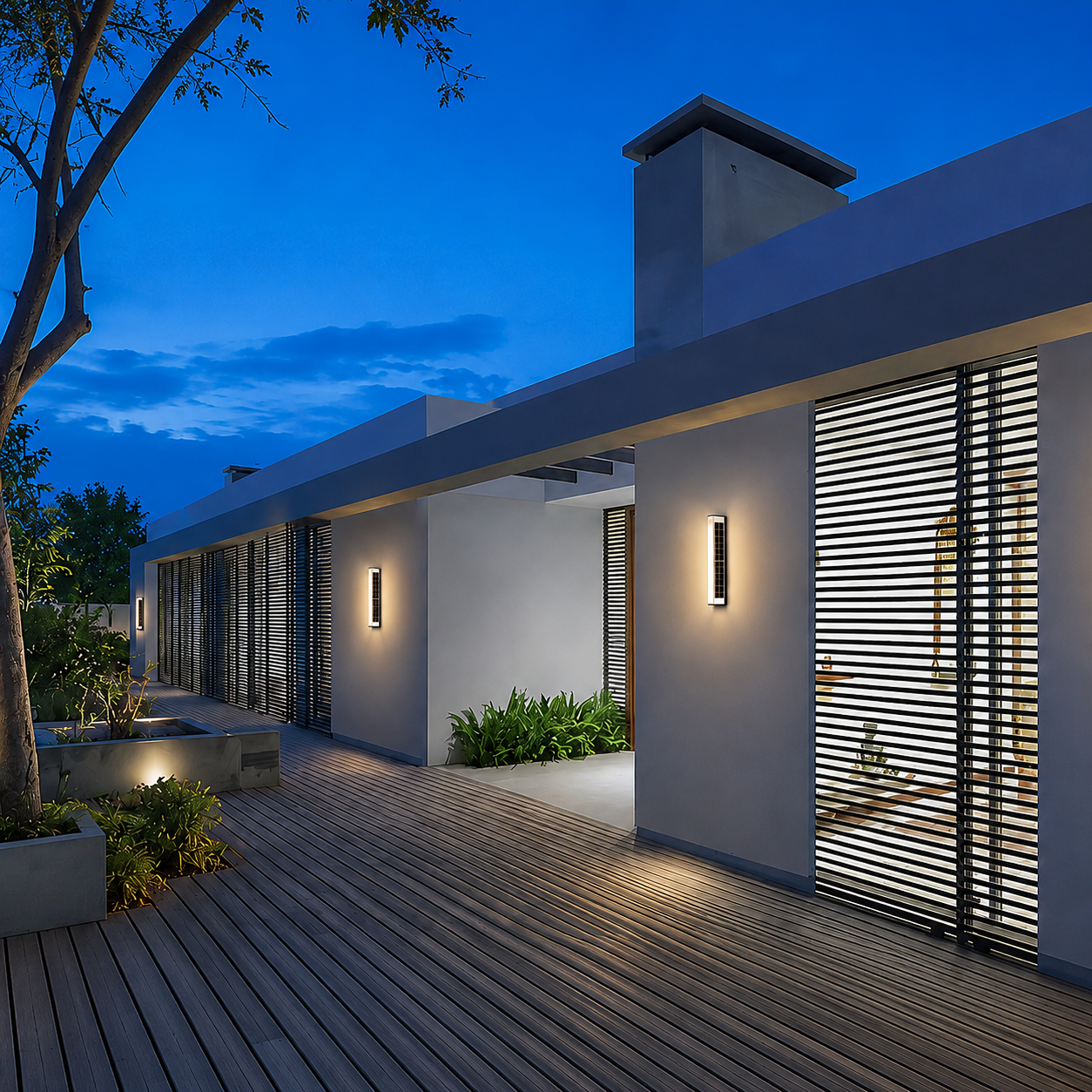 Royelux Modern Outdoor Solar LED Wall Sconce Light for Exterior Garden & Patio Lighting