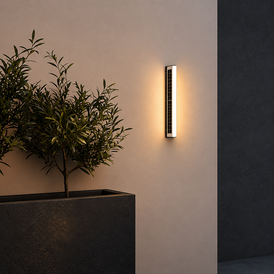 Royelux Modern Outdoor Solar LED Wall Sconce Light for Exterior Garden & Patio Lighting