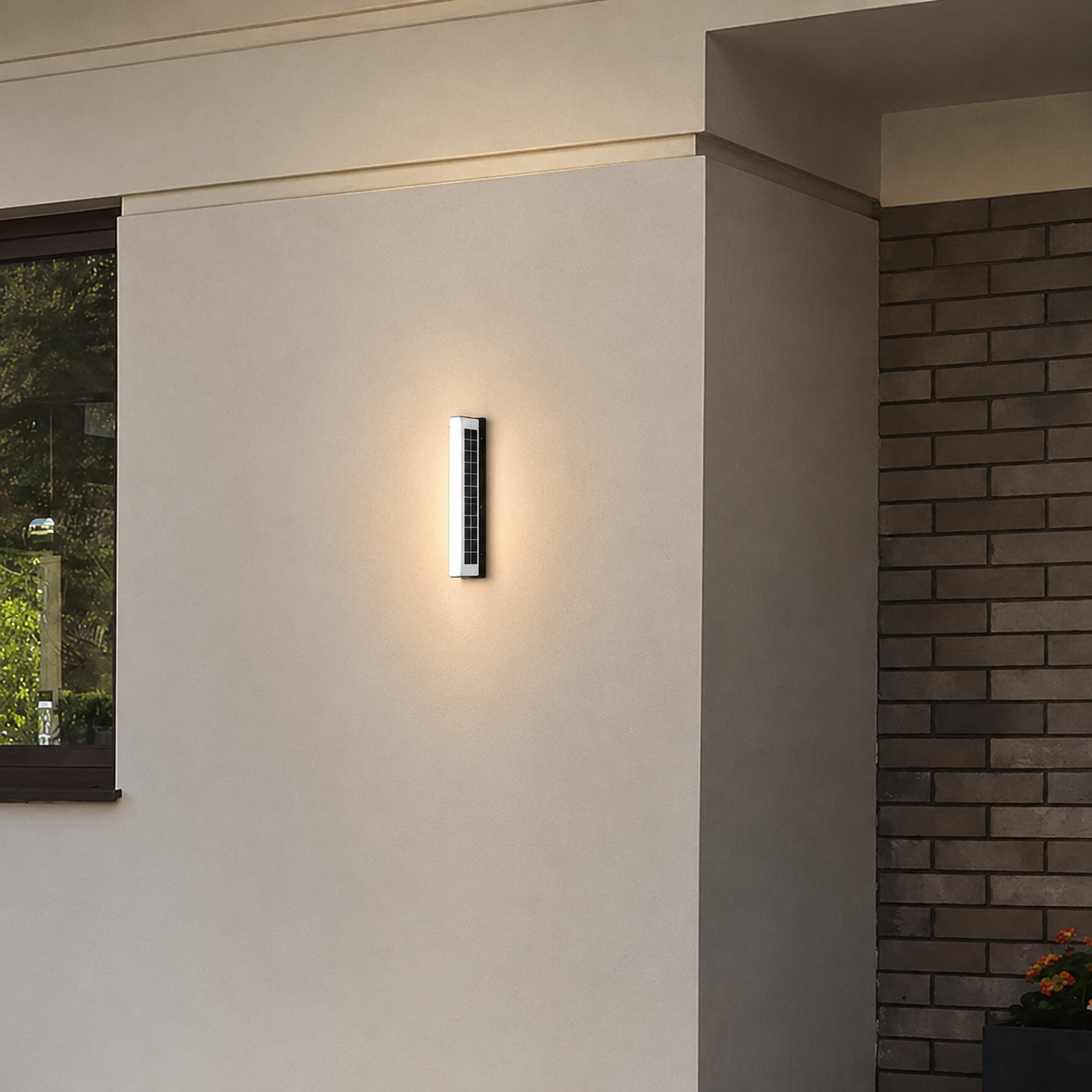 Royelux Modern Outdoor Solar LED Wall Sconce Light for Exterior Garden & Patio Lighting