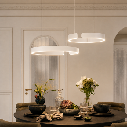 Rayvia Modern LED Pendant Light Round Design With Adjustable Warm White Brightness