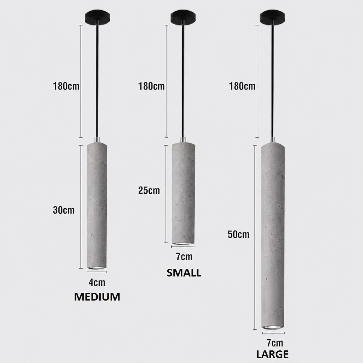 Royaleva Modern Concrete Pendant Light, Industrial Contemporary Ceiling Fixture