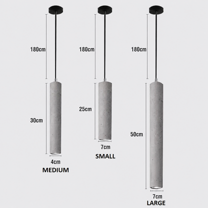 Royaleva Modern Concrete Pendant Light, Industrial Contemporary Ceiling Fixture