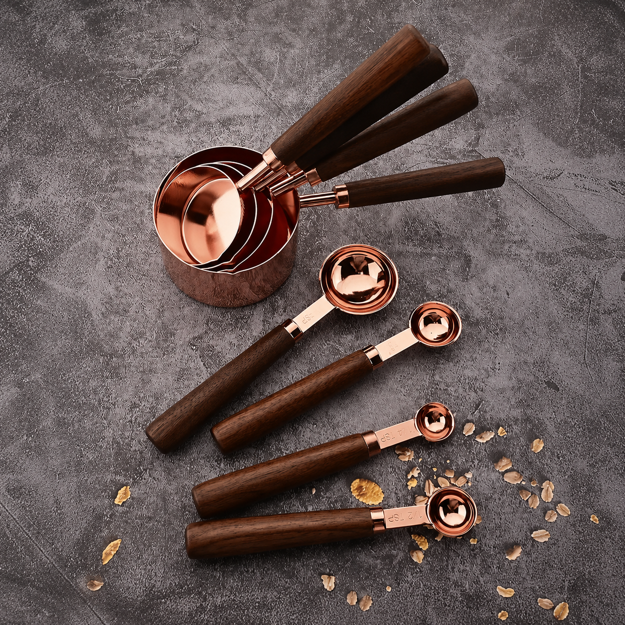 Lumora Copper Measuring Set Premium Precision Kitchen Tool Elegant Design