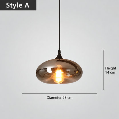 LuxRoyale Smokey Glass Pendant Light Modern Hanging Fixture for Kitchen Island