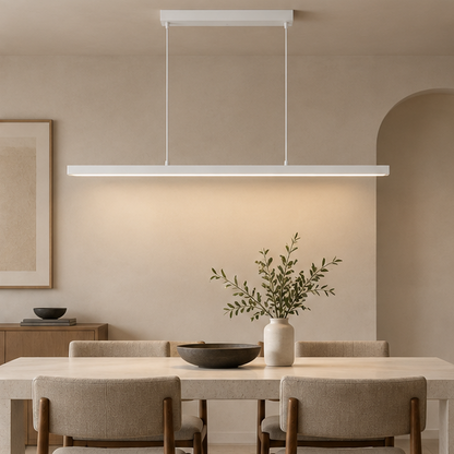 RoyaleGlow Modern Dimmable Linear Pendant Light - LED Hanging Fixture Dining, Kitchen Island