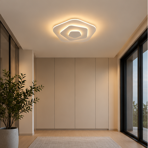 RoyaleGlow Modern Nordic LED Flush Mount White Ceiling Light Fixture
