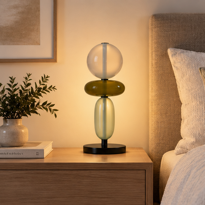 LuxRoyale Modern Glass Table Lamp Decorative Bedside Light