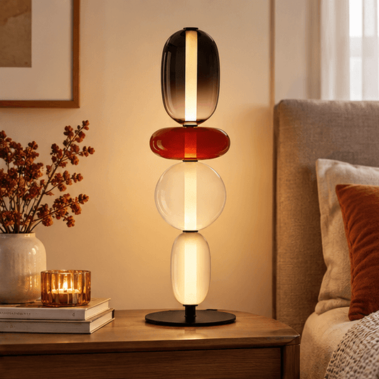 LuxRoyale Modern Glass Table Lamp Decorative Bedside Light - Royale Basic