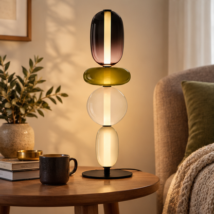 LuxRoyale Modern Glass Table Lamp Decorative Bedside Light