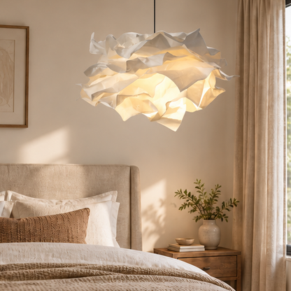 RoyaleGlow DIY Cloud Pendant Light - White Paper Art Hanging Lamp