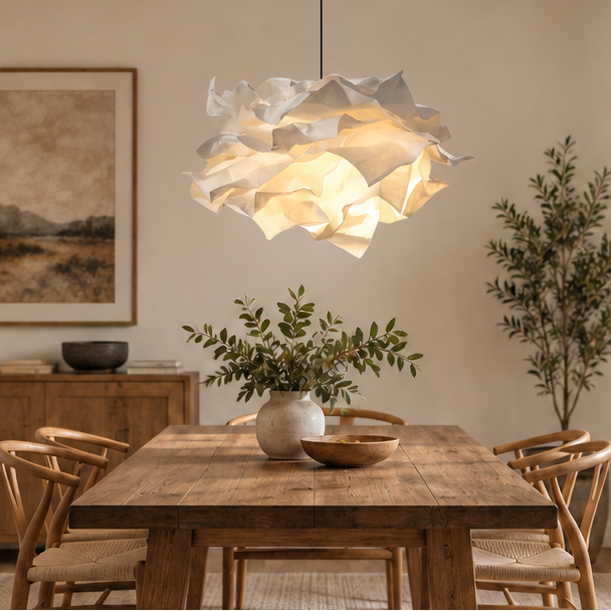 RoyaleGlow DIY Cloud Pendant Light - White Paper Art Hanging Lamp