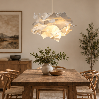 RoyaleGlow DIY Cloud Pendant Light - White Paper Art Hanging Lamp