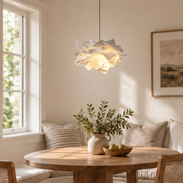 RoyaleGlow DIY Cloud Pendant Light - White Paper Art Hanging Lamp