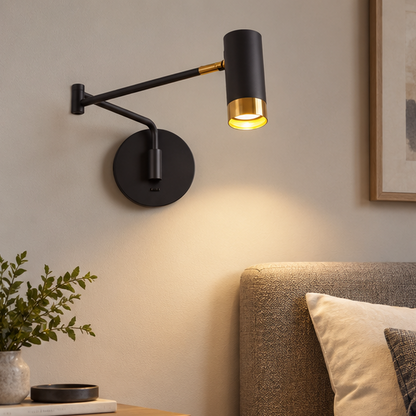 LuxRoyale Modern Adjustable Metal Wall Sconce - Swing Arm Reading Light