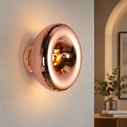 Royelux Modern Gold Donut Wall Sconce Lamp - LED Interior Lighting Fixture